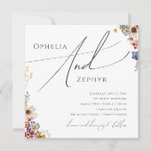 野カラフル花 |ガーデンスクエア結婚ズ 招待状 (正面)