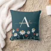 野カラフル花 クッション (ブランケット)