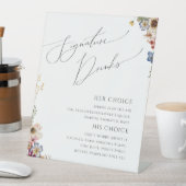 野カラフル花 |シグネチャードリンク 台座サイン (インサイチュ)