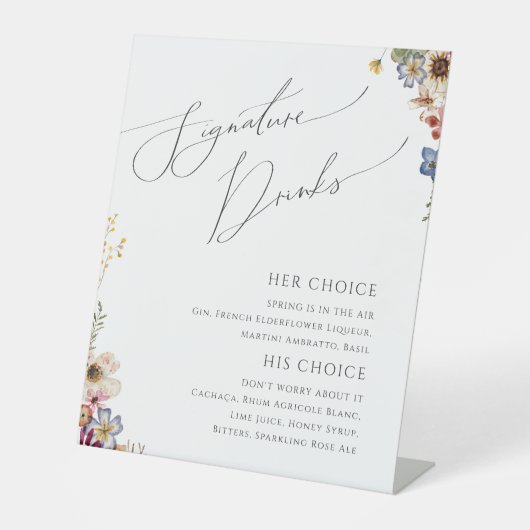 野カラフル花 |シグネチャードリンク 台座サイン (正面)