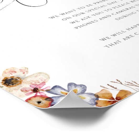 野カラフル花 |プラグ抜き式 ポスター (角)