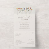 野カラフル花 |ベジカジュアルュシールと送信 オールインワン招待状 (内側)