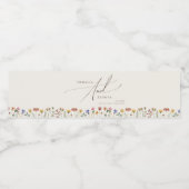 野カラフル花 |ベージュウォーターボトルラベル ペットボトルラベル (シングルラベル)