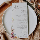 野カラフル花 |ベージュ庭園の結婚式ディナー メニュー