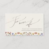 野カラフル花 |ベージュ結婚のウェブサイト エンクロージャーカード (正面)