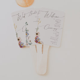 野カラフル花 |ベージュ結婚式 プログラムハンドF ハンドファン