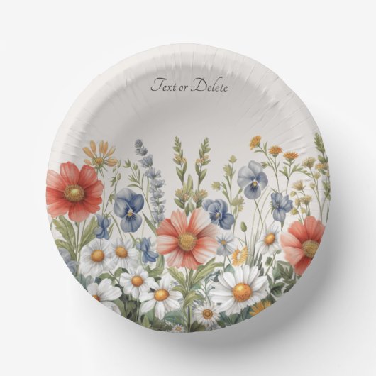 野カラフル花 ペーパーボウル (正面)