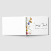 野カラフル花 |ボホ結婚のゲストブック ゲストブック (全面)