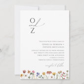 野カラフル花 |モノグラム結婚ズ 招待状 (正面)