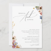 野カラフル花 |写真伝統的結婚の 招待状 (正面)