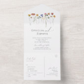 野カラフル花 |封カジュアル印して送信 オールインワン招待状 (内側)