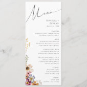 野カラフル花 |庭園の結婚式ディナーメニュー メニュー (正面)