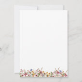 野カラフル花 |牧草地ブライダルシャワー 招待状 (裏面)