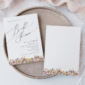 野カラフル花 |牧草地ブライダルシャワー 招待状