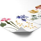 野カラフル花 |結婚の案内記号 ポスター (角)