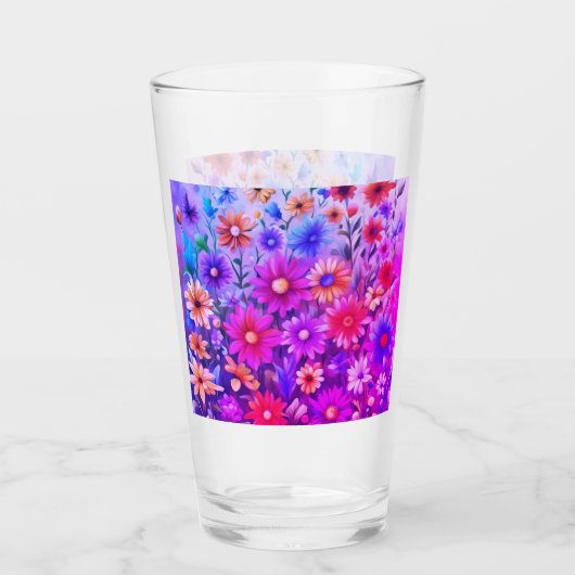 野カラフル花#46 タンブラーグラス (正面)