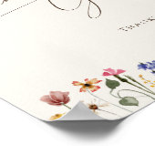 野カラフル花 | Beigeカードとギフトサイン ポスター (角)