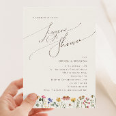 野カラフル花 | Beigeランジェリーシャワー 招待状