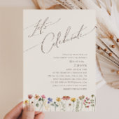 野カラフル花 | Beige 祝 Let's  招待状