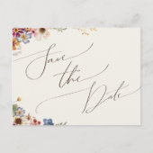 野カラフル花 | Beige Garden日付を保存 インビテーションポストカード (正面)