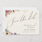 野カラフル花 | Beige Garden Horizontal セーブザデート (正面)