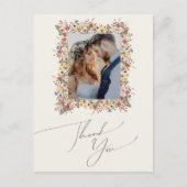 野カラフル花 | Beige Meadow Photo Thank ポストカード (正面)