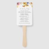 野カラフル花 Bohoセレモニーのプログラムのサイン ハンドファン (裏面)