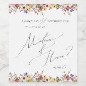 野カラフル花 Matron Of Honor Proposal ワインラベル (シングルラベル)