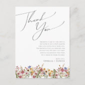 野カラフル花 | Meadowテーブルサンキューカード ポストカード (正面)