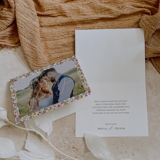 野カラフル花 | Meadow折り畳み写真 サンキューカード