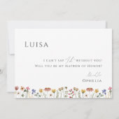 野カラフル花 | Photo Matron of Honor Card 招待状 (裏面)