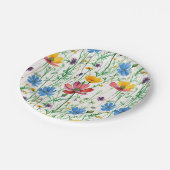 野カラフル草及び青草 ペーパープレート (アングル)