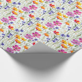 野カラフル草及び青草 ラッピングペーパー (角)