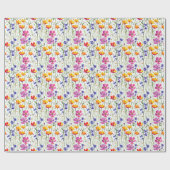 野カラフル草及び青草 ラッピングペーパー (フラット)