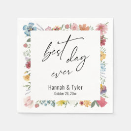 野カラフル草縁どの水色 スタンダードカクテルナプキン