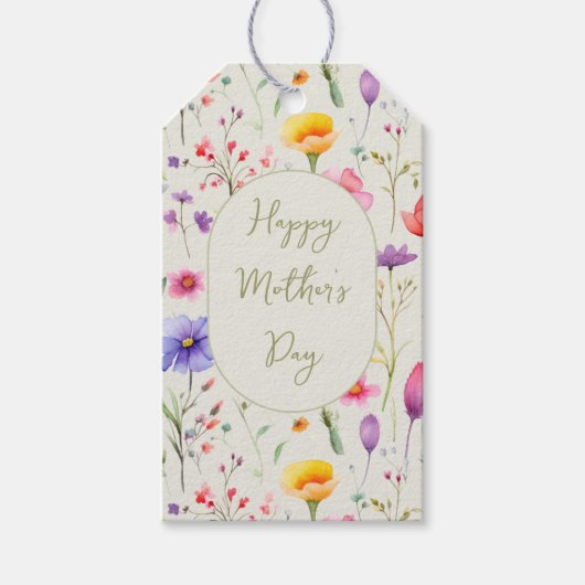 野カラフル草花まつり母の日 ギフトタグ (正面)