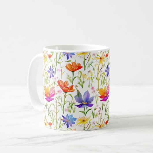野カラフル野の野草 コーヒーマグカップ (正面左)