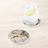 野ガモを飛ばす素朴な納屋の木製の西欧諸国 コースター (側面)