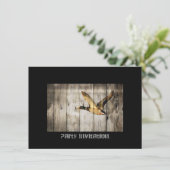 野ガモを飛ばす素朴な納屋の木製の西欧諸国 招待状 (スタンド正面)