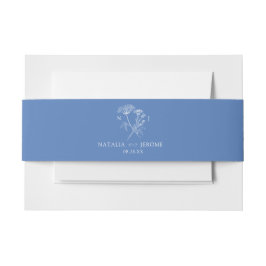 野シンプル花の花の花の青い白結婚色 招待状ベリーバンド