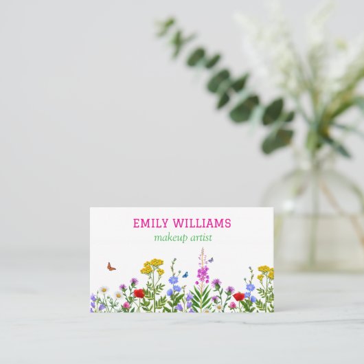 野パーソナライズされた花エレガントフローラ 名刺 (スタンド正面)