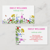 野パーソナライズされた花エレガントフローラ 名刺 (正面/裏面)