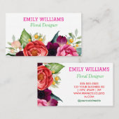 野パーソナライズされた花エレガントフローラ 名刺 (正面/裏面)