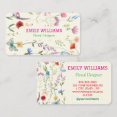 野パーソナライズされた花エレガントフローラ 名刺 (正面/裏面)