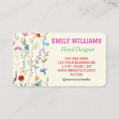 野パーソナライズされた花エレガントフローラ 名刺 (裏面)