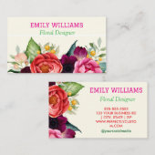 野パーソナライズされた花エレガントフローラ 名刺 (正面/裏面)