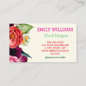 野パーソナライズされた花エレガントフローラ 名刺 (裏面)