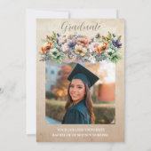 野パーソナライズされた花エレガント卒業パーティー 招待状 (裏面)