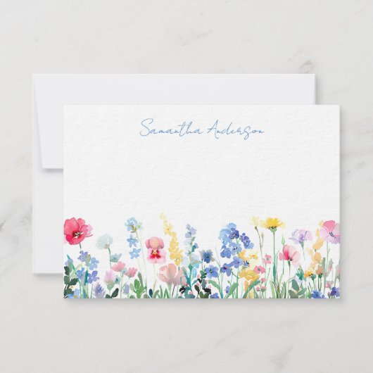 野パーソナライズされた花フローラ ノートカード (正面)
