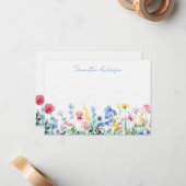 野パーソナライズされた花フローラ ノートカード (正面/裏面インサイチュ)